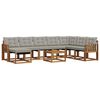 vidaXL Set vanjskih sofa s jastukom 9 pcs Prirodna i svijetlo siva