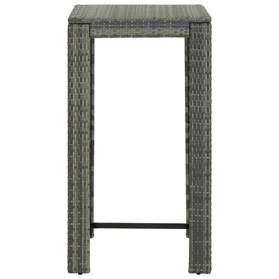 vidaXL Vrtni barski stol sivi 60,5 x 60,5 x 110,5 cm od poliratana