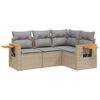 vidaXL 4-dijelni set vrtnih sofa s jastucima bež od poliratana