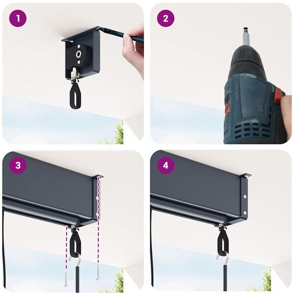 vidaXL Vanjska roleta 60 x 250 cm plavo-bijela