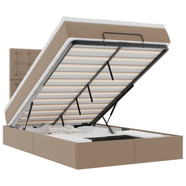 vidaXL Okvir kreveta s madraca cappuccina 120x190 cm od umjetne kože