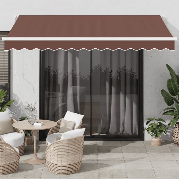 vidaXL Tenda na ručno uvlačenje smeđa 350 x 250 cm