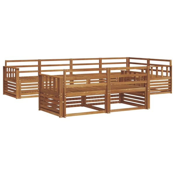 vidaXL Set vanjskih sofa 7 pcs Prirodna Čvrsto drvo akacije
