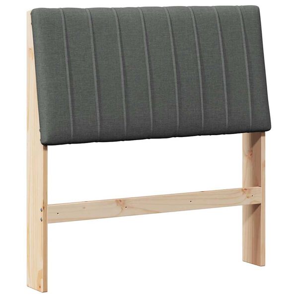 vidaXL Tapecirani uzglavlje Tamno siva 90 cm Čvrsto borovo drvo