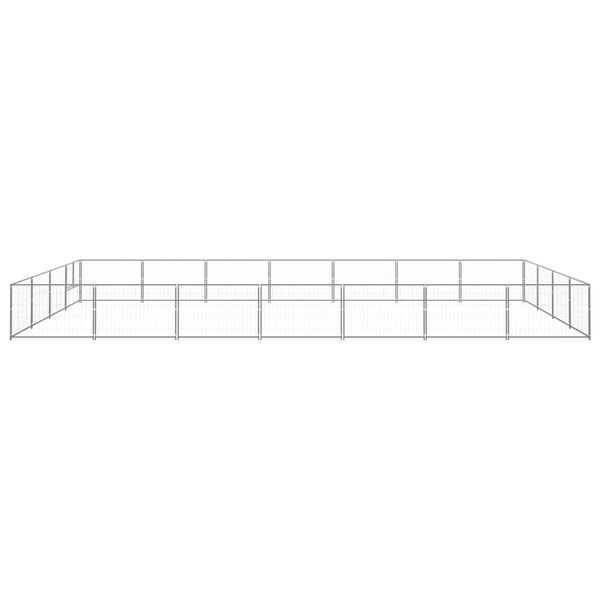 vidaXL Kavez za pse srebrni 28 m² čelični