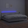 vidaXL Krevet box spring s madracem LED bijeli 200x200 cm umjetna koža