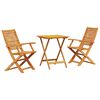 vidaXL Sklopivi bistro set 3 pcs Smeđa Čvrsto drvo akacije