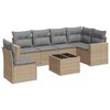 vidaXL 7-dijelni set vrtnih sofa od poliratana s jastucima bež
