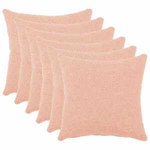 vidaXL Presvlaka za jastuk 6 pcs HEERLEN Ružičasta 30 x 30 cm Boucl&eacute;