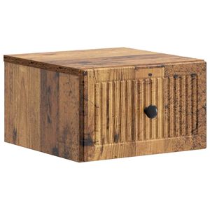 vidaXL Noćni ormarić za montažu na zid Staro drvo 33 x 34,5 x 20 cm