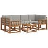 vidaXL Set vanjskih sofa s jastukom 7 pcs Prirodna i svijetlo siva