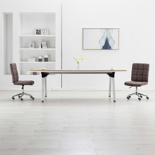 vidaXL Blagovaonske stolice od tkanine 2 kom smeđe-sive