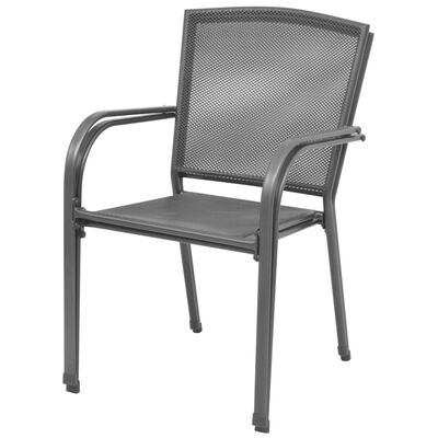vidaXL Vrtne složive stolice 2 kom čelik sive