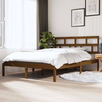 vidaXL Okvir za krevet boja meda 135 x 190 cm bračni masivno drvo
