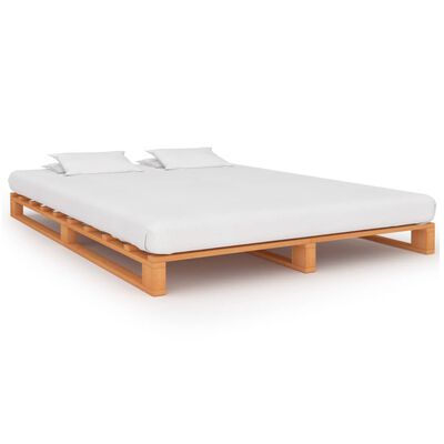vidaXL Okvir za krevet od paleta od masivne borovine smeđi 180x200 cm