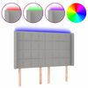 vidaXL LED uzglavlje svjetlosivo 147 x 16 x 118/128 cm od tkanine