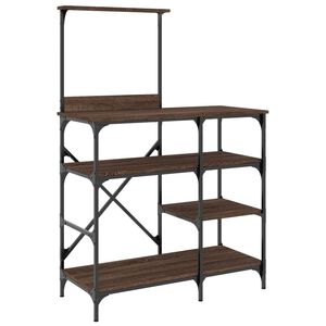 vidaXL Pekarski stalak smeđe boje hrasta 90x40x132 cm od drva i metala