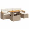 vidaXL 6-dijelni set vrtnih sofa s jastucima bež od poliratana