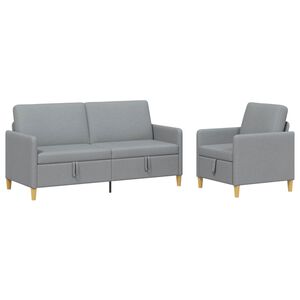 vidaXL Set sofe s pohranom 2 pcs Svjetlosiva Poliester