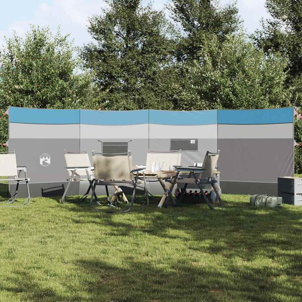 vidaXL Vjetrobran za kampiranje plavo 510x153 cm vodootporni