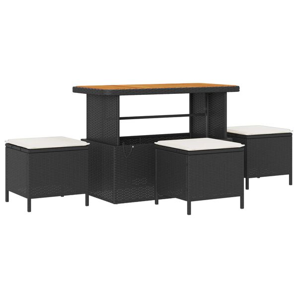 vidaXL Sjedeća garnitura za vrt 14 pcs Crna poliratan