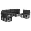 vidaXL Set vanjskih sofa Crna Poliester