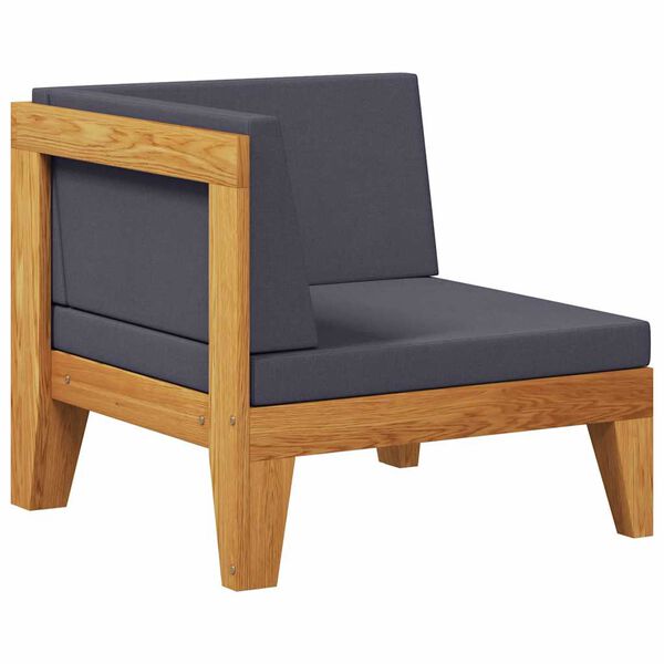 vidaXL Modularna kutna sofa i tamnosivi jastuci masivno bagremovo drvo