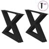 vidaXL Noge za klub stolić 2 kom. Crne 60 x (30-31,3) cm Čelik