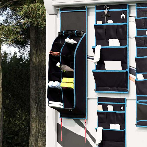 vidaXL Torba za pohranu s pohranom Crna i Plava 140 x 40 cm oxford