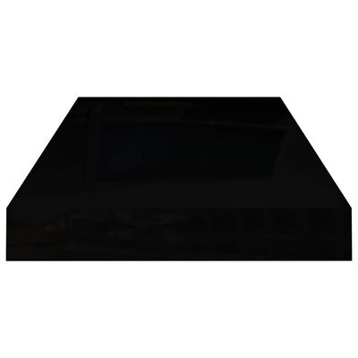 vidaXL Plutajuća zidna polica visoki sjaj crna 50 x 23 x 3,8 cm MDF