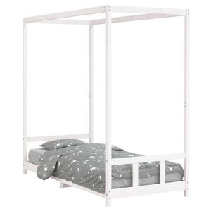 vidaXL Okvir za dječji krevet bijeli 90 x 200 cm od masivne borovine