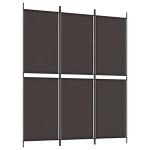 vidaXL Sobna pregrada s 3 panela smeđa 150x180 cm od tkanine