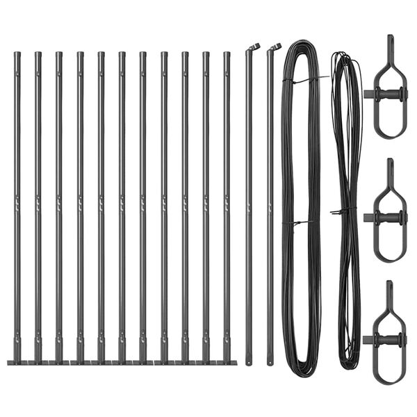 vidaXL Stup za ogradu 13 pcs Siva Čelik