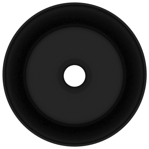 vidaXL Luksuzni okrugli umivaonik mat crni 40 x 15 cm keramički