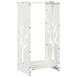 vidaXL Stalak za drva bijela 40x30x80 cm hladno valjani čelik