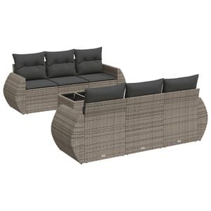 vidaXL 7-dijelni set vrtnih sofa sivi od poliratana