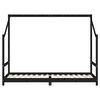 vidaXL Okvir za dječji krevet crni 80 x 200 cm od masivne borovine