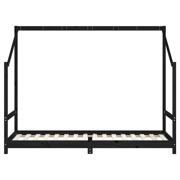 vidaXL Okvir za dječji krevet crni 80 x 200 cm od masivne borovine