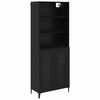 vidaXL Highboard Crni hrast 69,5 x 34 x 180 cm Konstruirano drvo