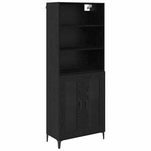 vidaXL Highboard Crni hrast 69,5 x 34 x 180 cm Konstruirano drvo