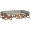 vidaXL Set vanjskih sofa s jastukom 10 pcs Prirodna i svijetlo siva