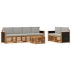 vidaXL Set vanjskih sofa s jastukom 7 pcs Prirodna i svjetlosiva