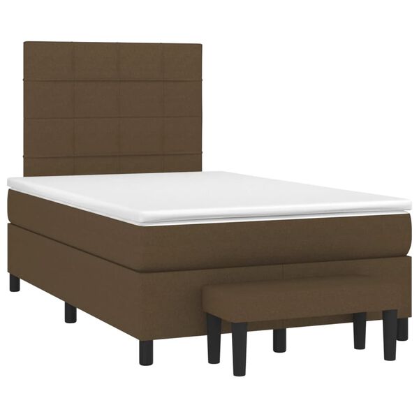 vidaXL Krevet box spring s madracem tamnosmeđi 120 x 190 cm od tkanine
