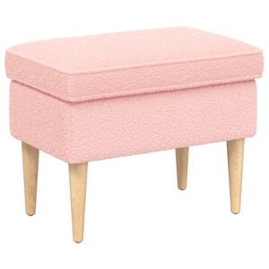 vidaXL Stolica za noge Ružičasta 55 x 35 x 41 cm Boucl&eacute;