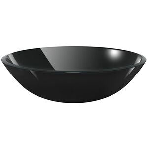 vidaXL Umivaonik Kaljeno Staklo 42 cm Crni