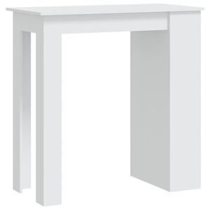 vidaXl Barski stol sa stalkom za pohranu bijeli 102x50x103,5 cm drveni