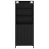 vidaXL Highboard Crni hrast 69,5 x 34 x 180 cm Konstruirano drvo