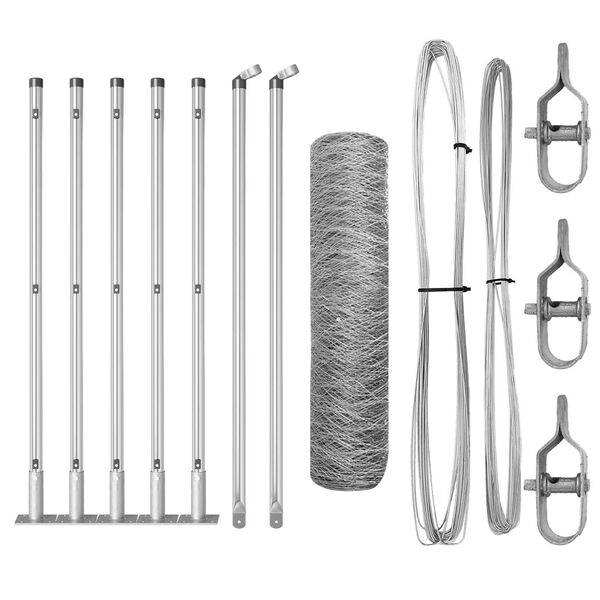 vidaXL Stup za ogradu Srebrno 10 x 0,4 m (mreža 50 mm) Čelik