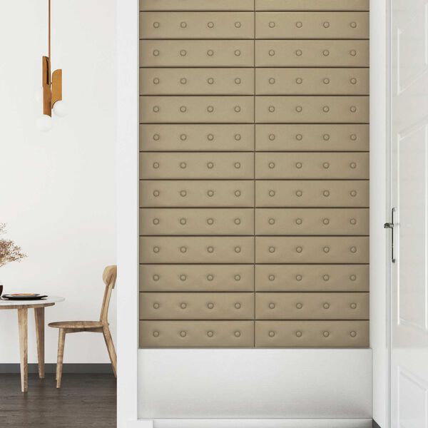 vidaXL Zidna uzglavlja 12 pcs Boja cappuccina 60 x 15 cm Lažna koža