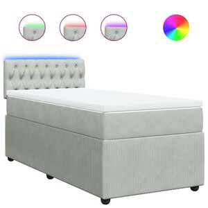 vidaXL Box spring krevet s madracem svjetlosivi 80 x 200 cm bar&scaron;unasti